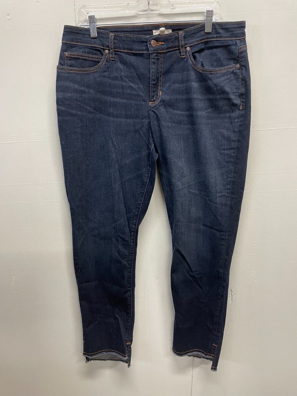 Eileen Fisher Women's Jeans Size 14 Skinny Leg Stretchy Dark Wash